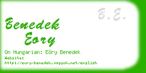 benedek eory business card